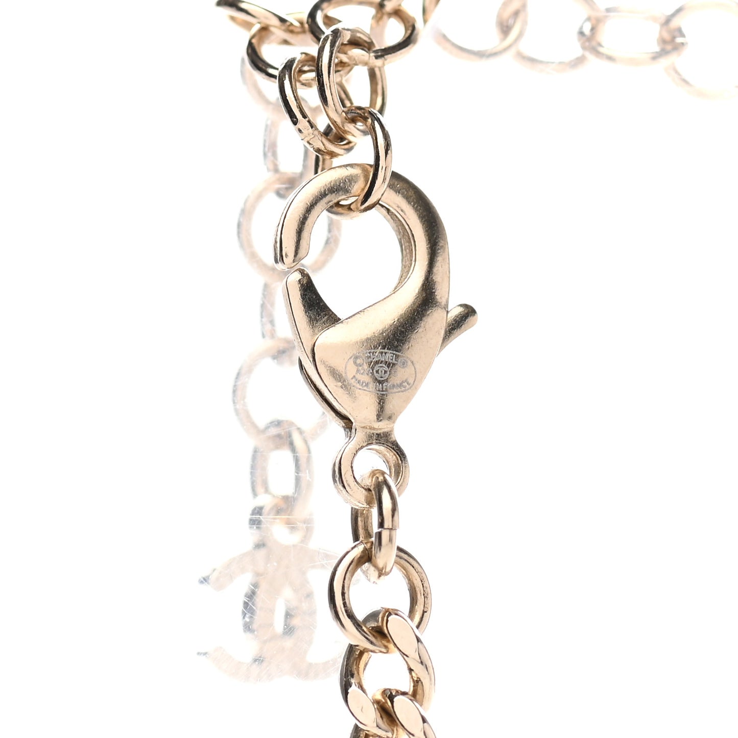 Crystal Resin CC Chain Link Short Necklace Black Gold