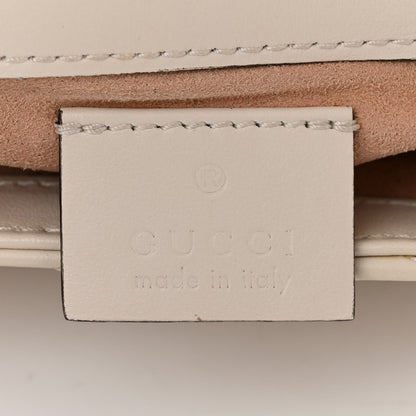 Gucci Calfskin Matelasse Super Mini GG Marmont Shoulder Bag White 6 of 11
