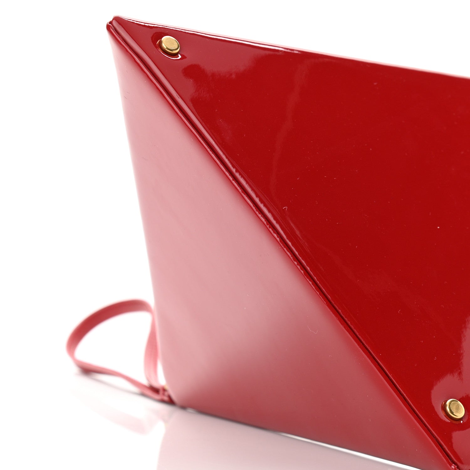Saint Laurent Patent Pyramid Clutch Rouge 8 of 10