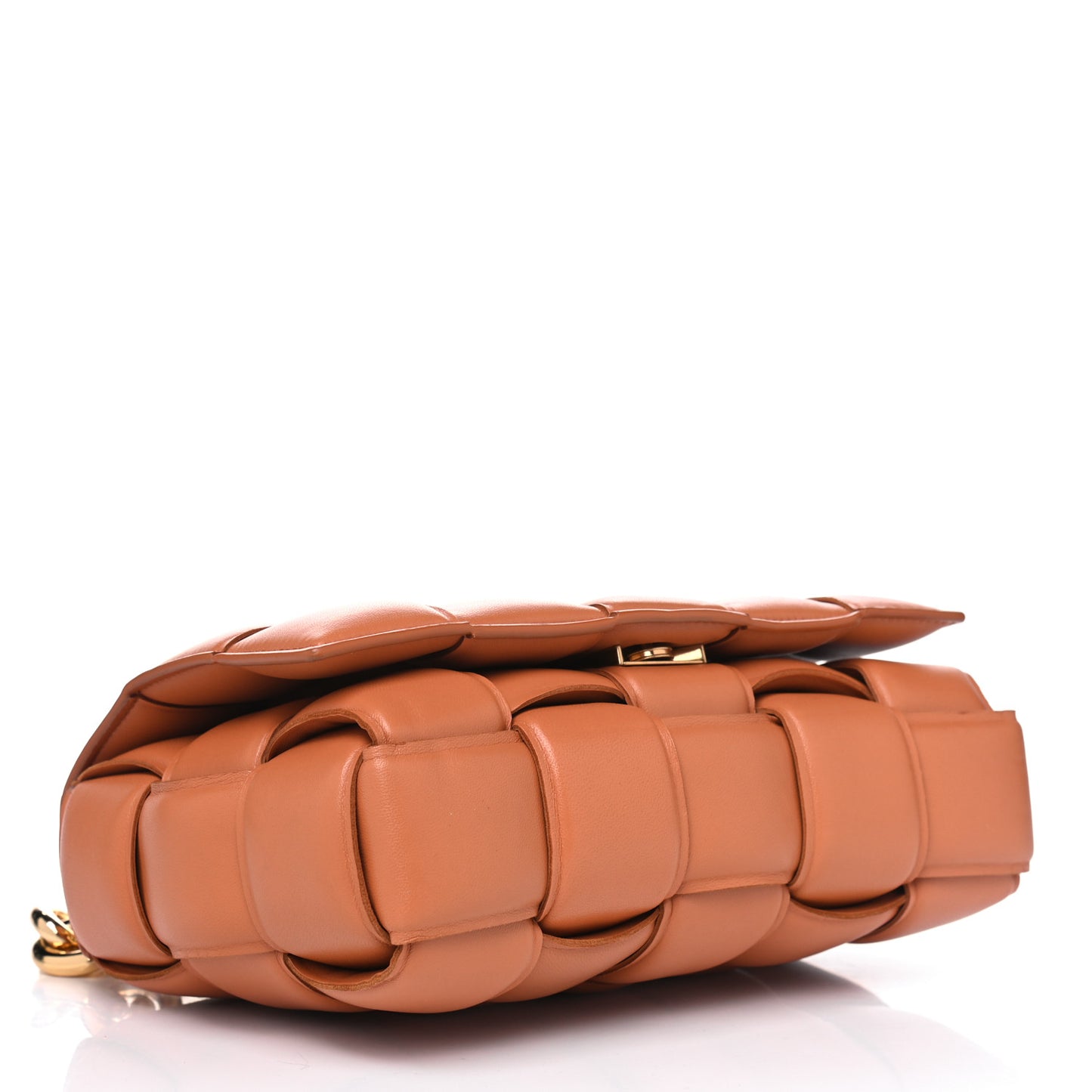 Lambskin Maxi Intreccio Padded Chain Cassette Crossbody Bag Clay