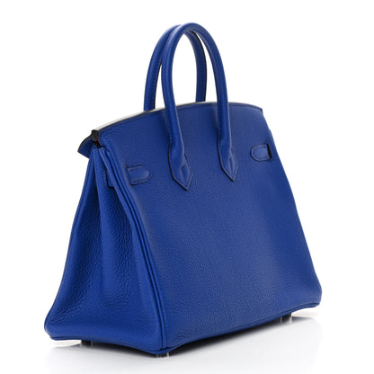 Hermes Togo Verso Birkin 25 Bleu Royal Capucine 3 of 11
