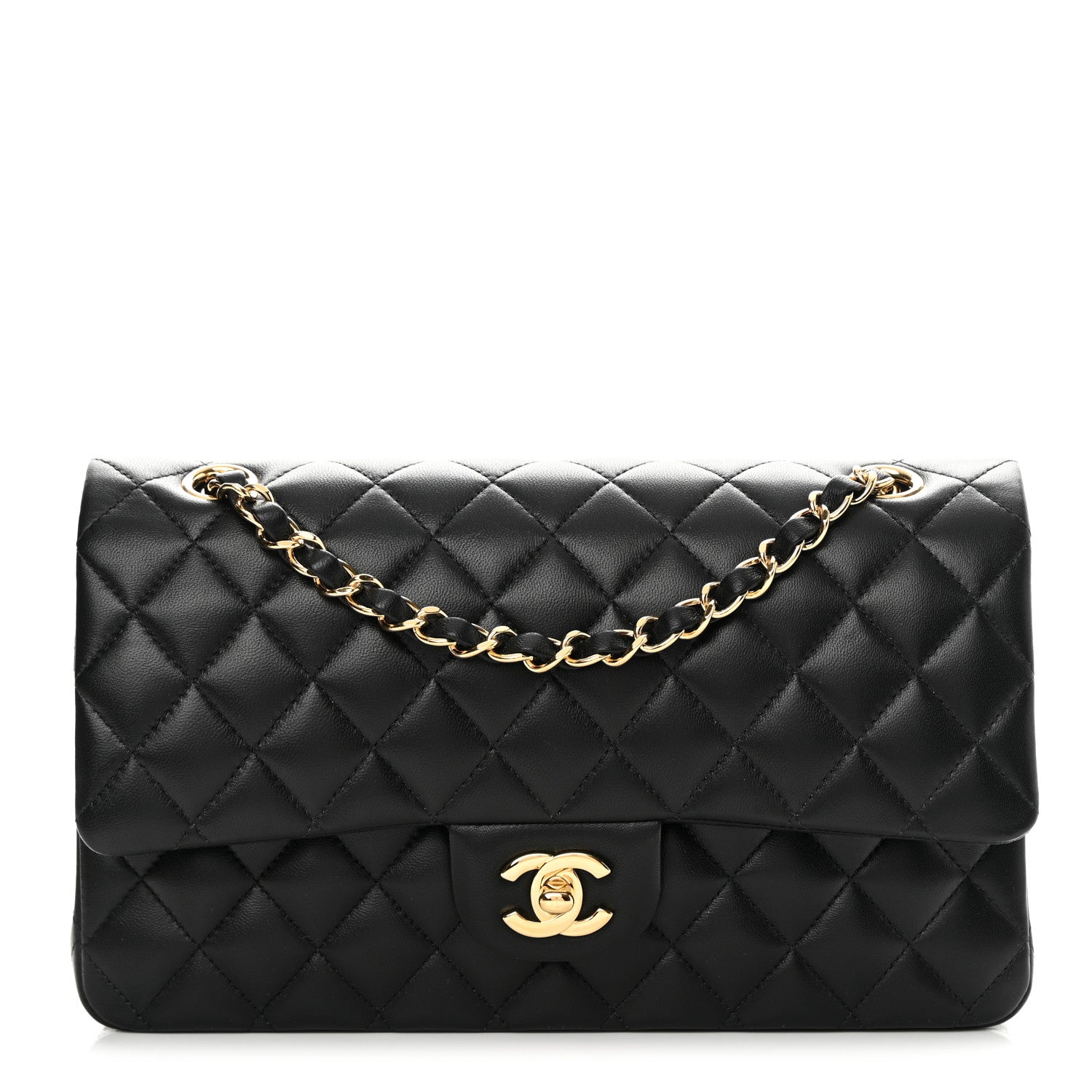 Chanel Lambskin Quilted Medium Double Flap Black 1 of 14