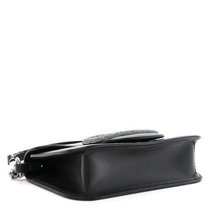 Valentino Garavani Calfskin Crystal Vlogo Small Loco Shoulder Bag Black 4 of 11