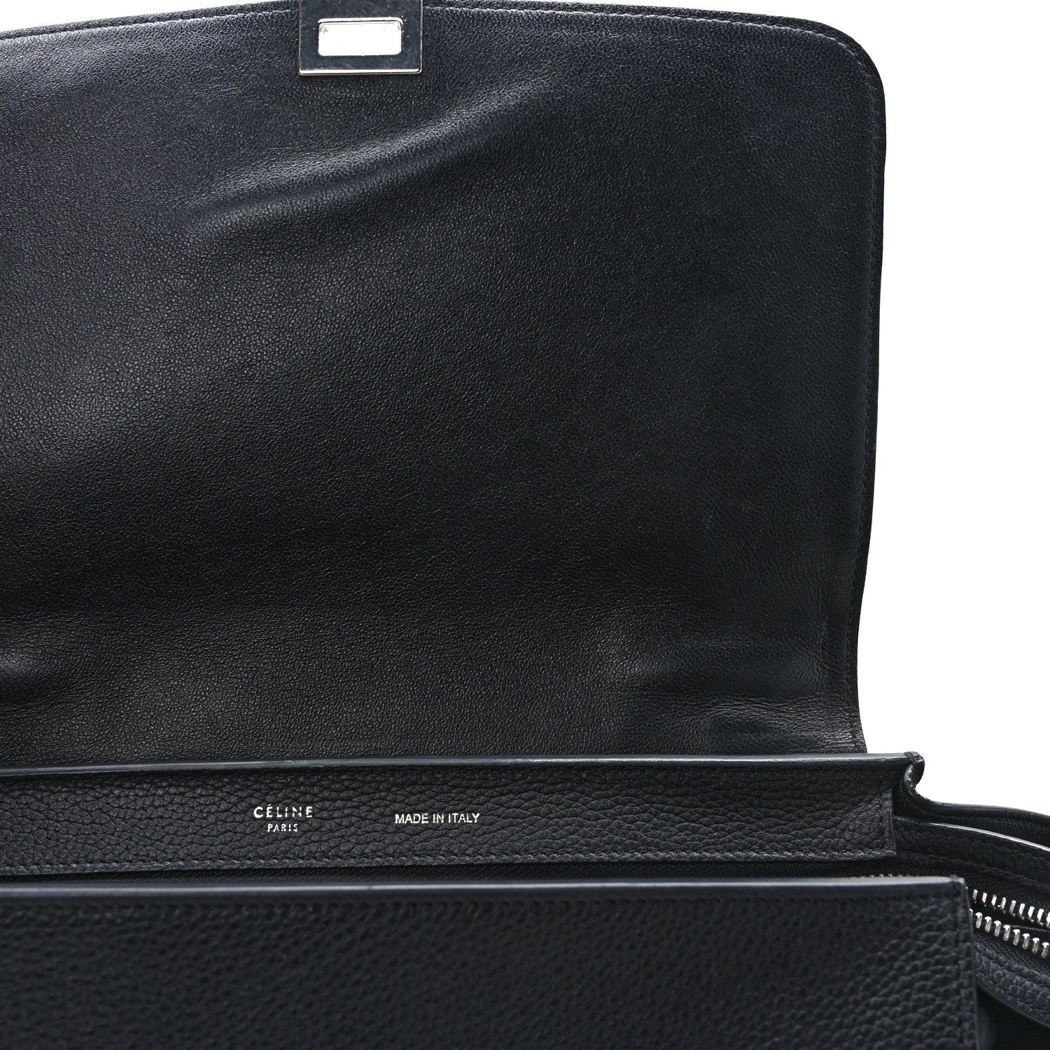 Celine Drummed Calfskin Suede Small Trapeze Black 12 of 15