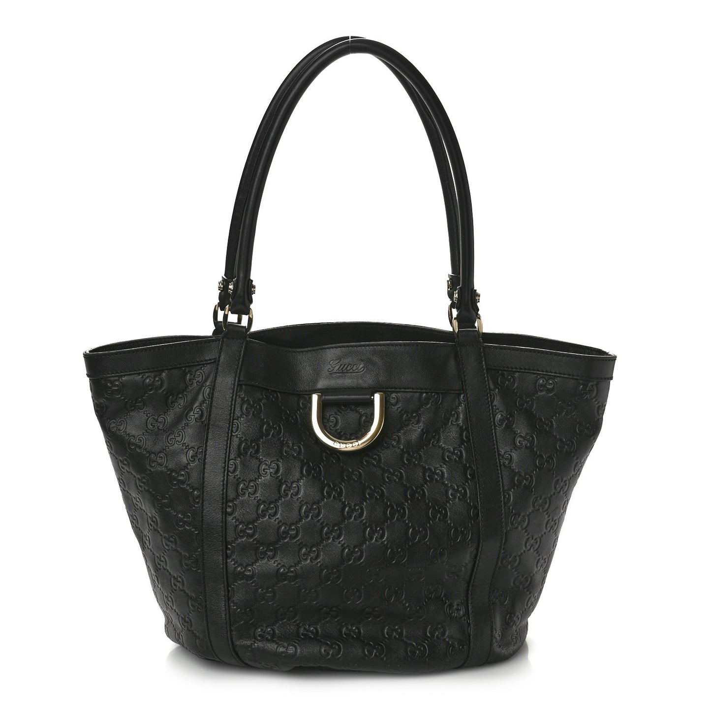 Guccissima Medium D Gold Tote Black