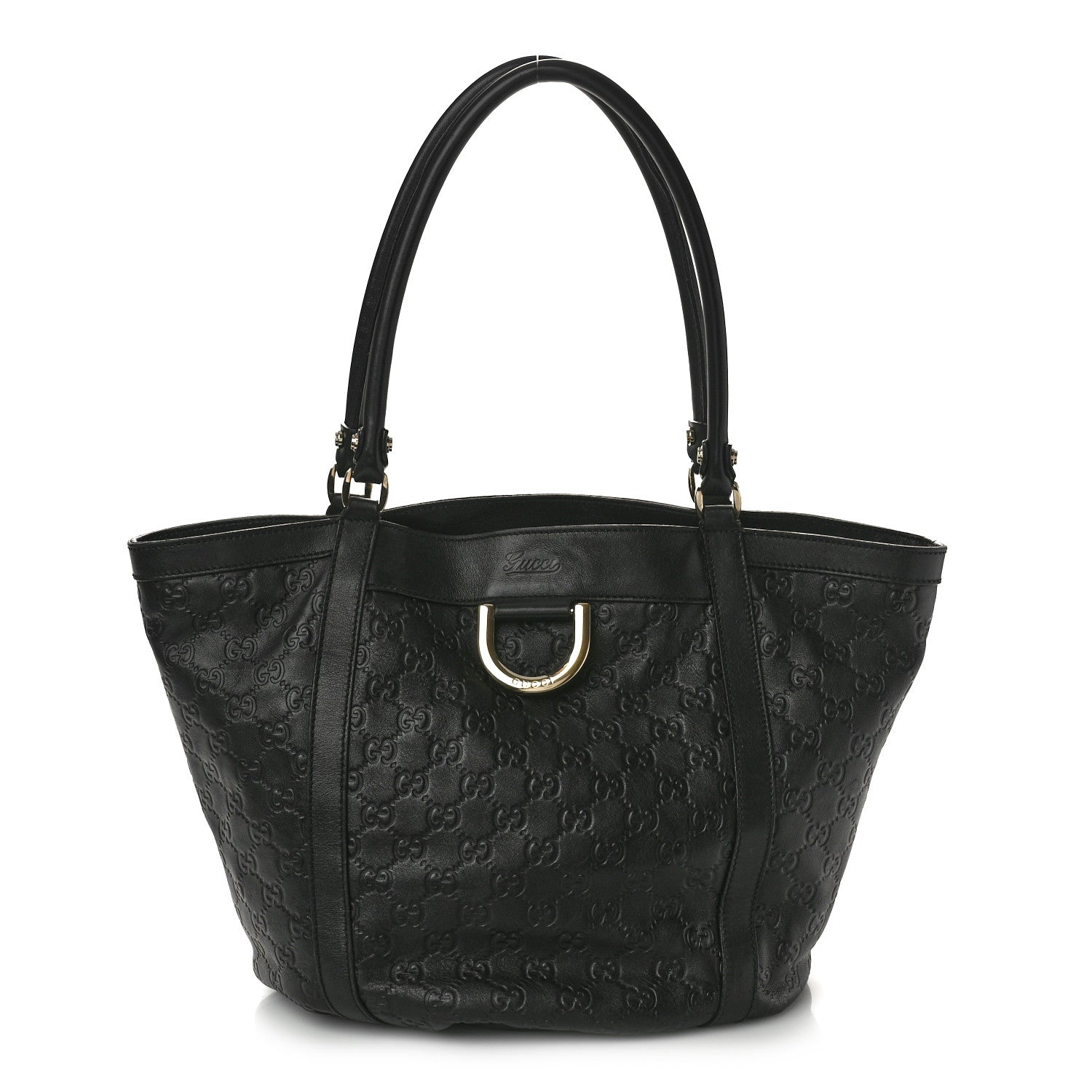 Gucci Guccissima Medium D Gold Tote Black 1 of 10