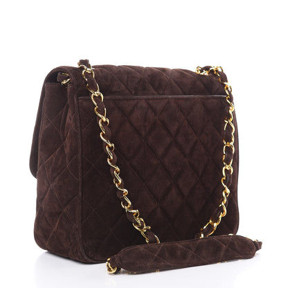 Chanel Suede Quilted Medium Single Flap Brown 3 of 15
