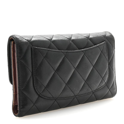 Chanel Lambskin Quilted Large Flap Wallet Black 3 of 8