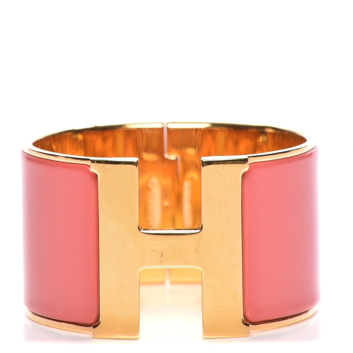 Enamel Extra Wide Clic Clac H Bracelet Rouge Corail