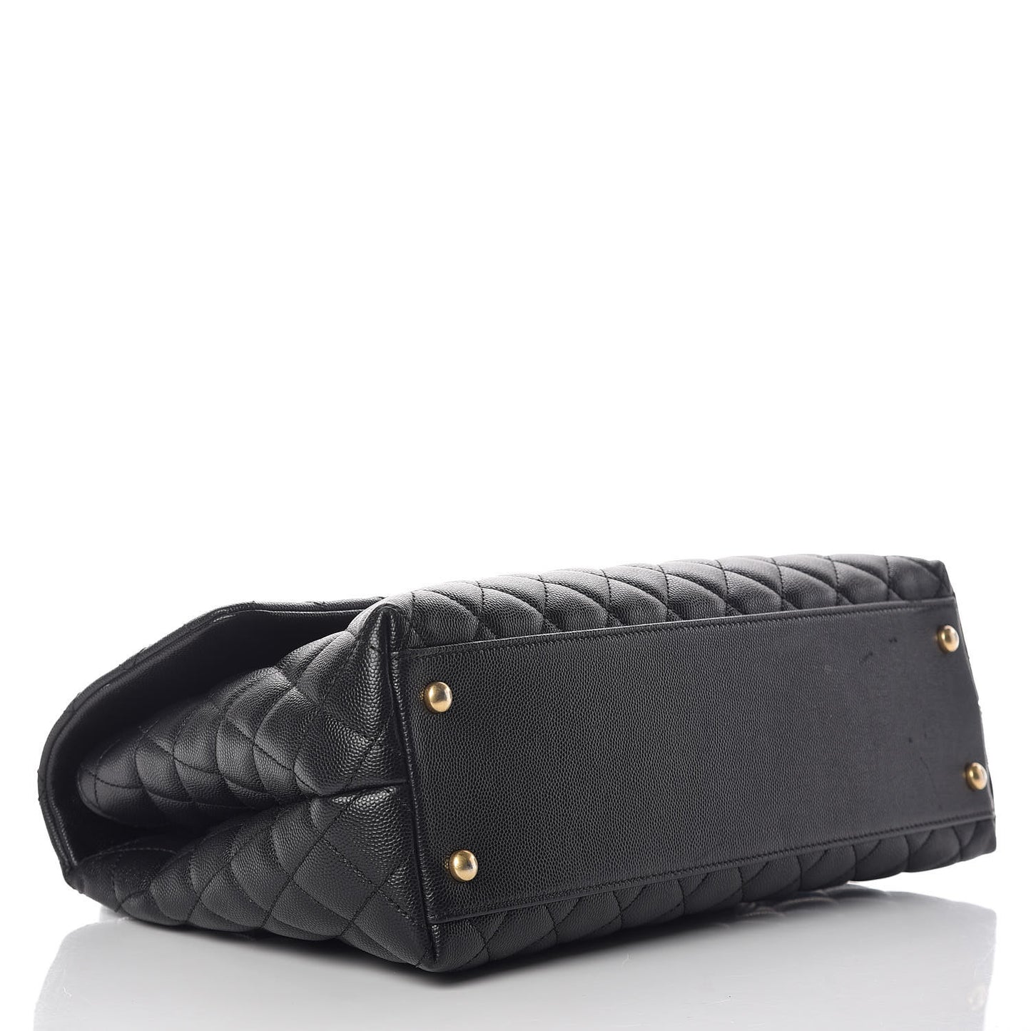 Caviar Quilted Medium Coco Handle Flap Black