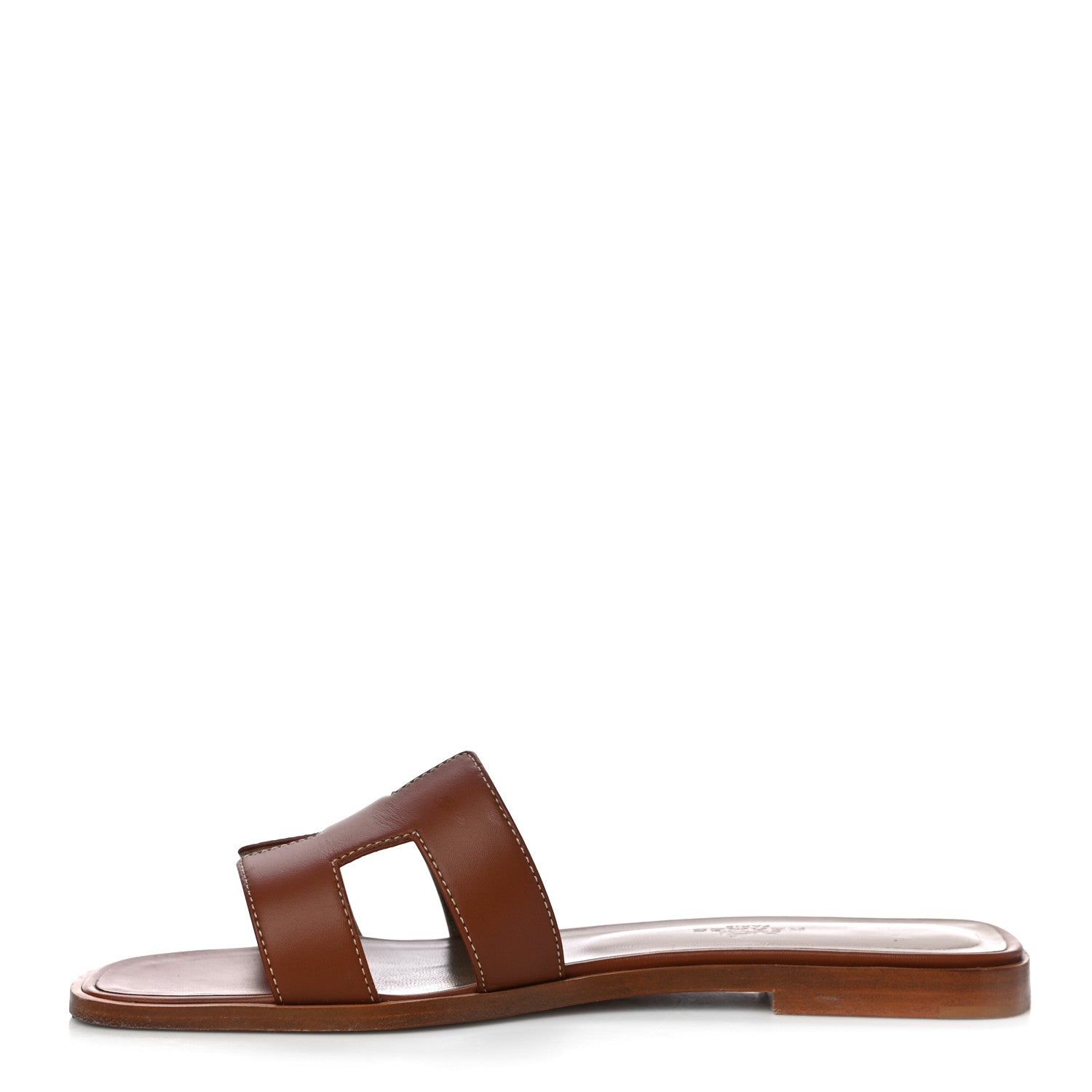 Hermes Box Calfskin Oran Sandals 38 Gold 1 of 13