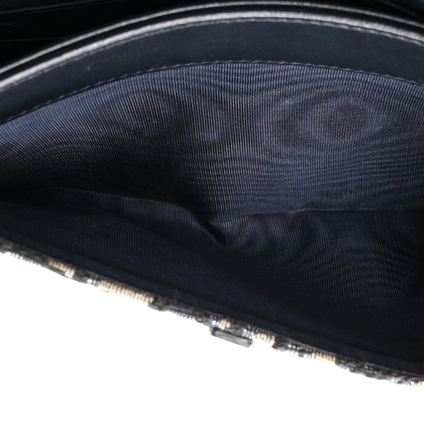 CHRISTIAN DIOR Oblique Saddle Chain Long Wallet Blue