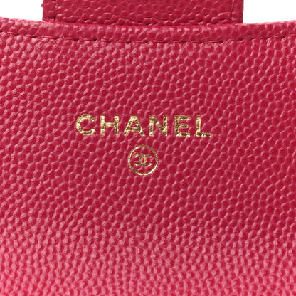 Chanel Caviar Quilted Flap Card Holder Wallet Dark Pink 5 of 7