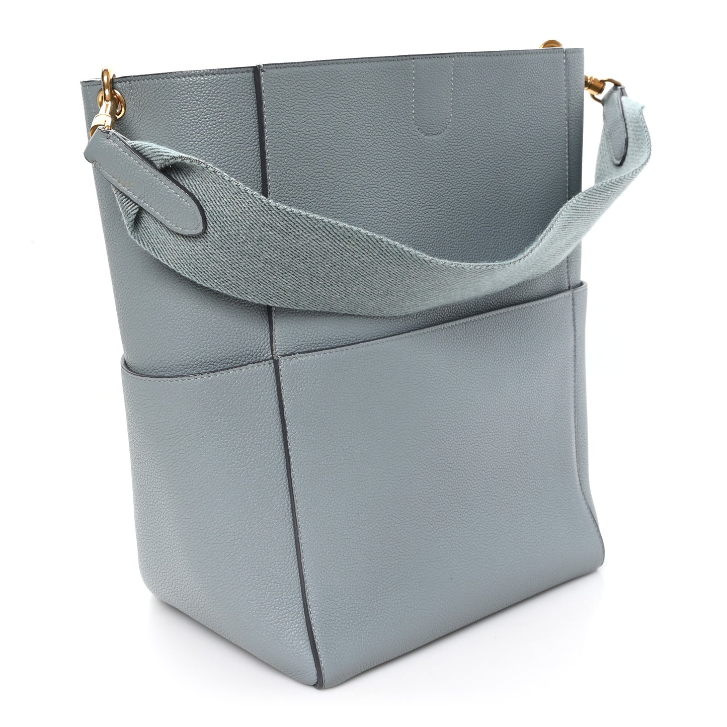 Soft Grained Calfskin Sangle Bucket Bag Storm