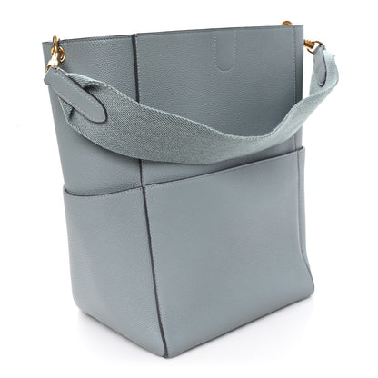 Celine Soft Grained Calfskin Sangle Bucket Bag Storm 3 of 10