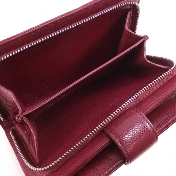Chanel Caviar L-Zip Pocket Wallet Maroon 10 of 10