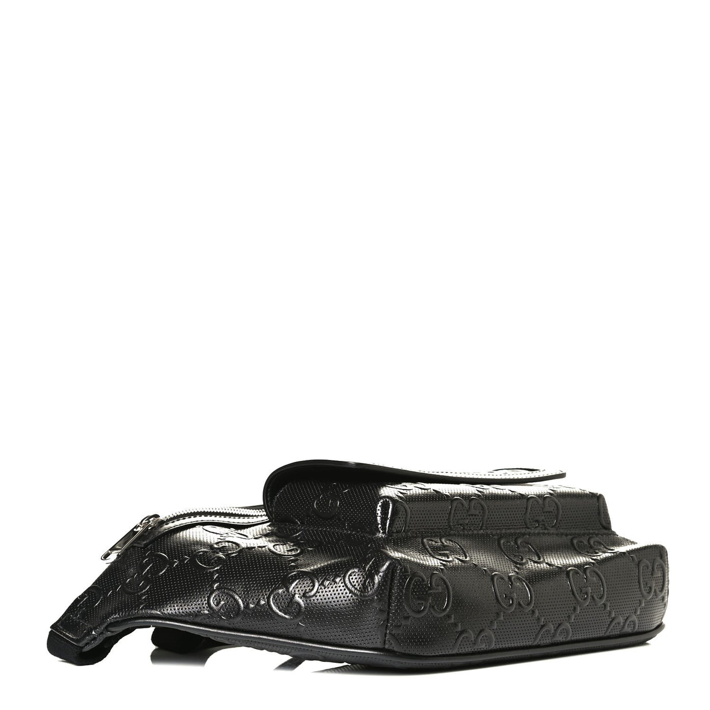 Calfskin GG Tennis Embossed Pocket Belt Bag Black