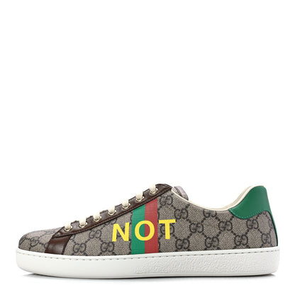 Gucci GG Supreme Monogram Fake/Not Mens Ace Sneakers 8.5 Beige New Shamarock Brown Sugar 1 of 10