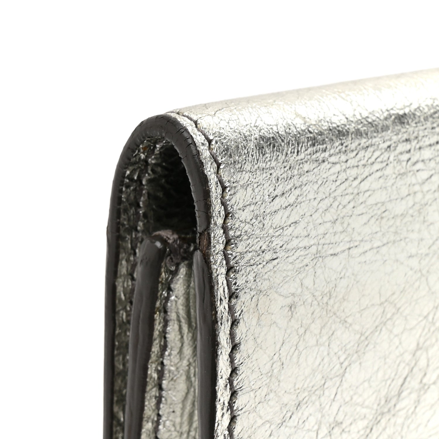LAURENT LARGE SILVER 最安値！ Saint Laurent Metallic Calfskin Monogram Large Belle De Jour