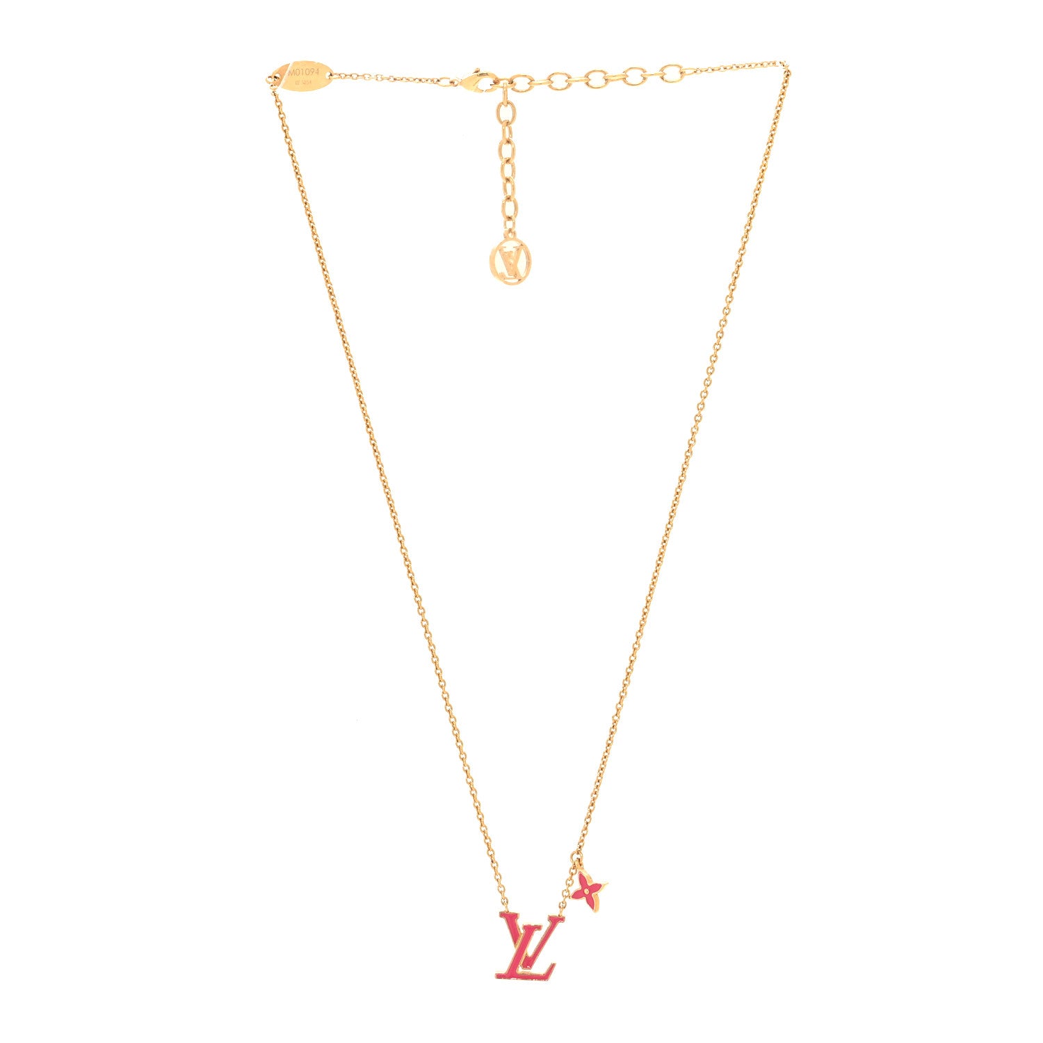 Louis Vuitton Enamel LV Iconic Necklace Gold Fuchsia 3 of 7
