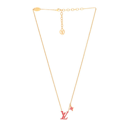 Louis Vuitton Enamel LV Iconic Necklace Gold Fuchsia 3 of 7