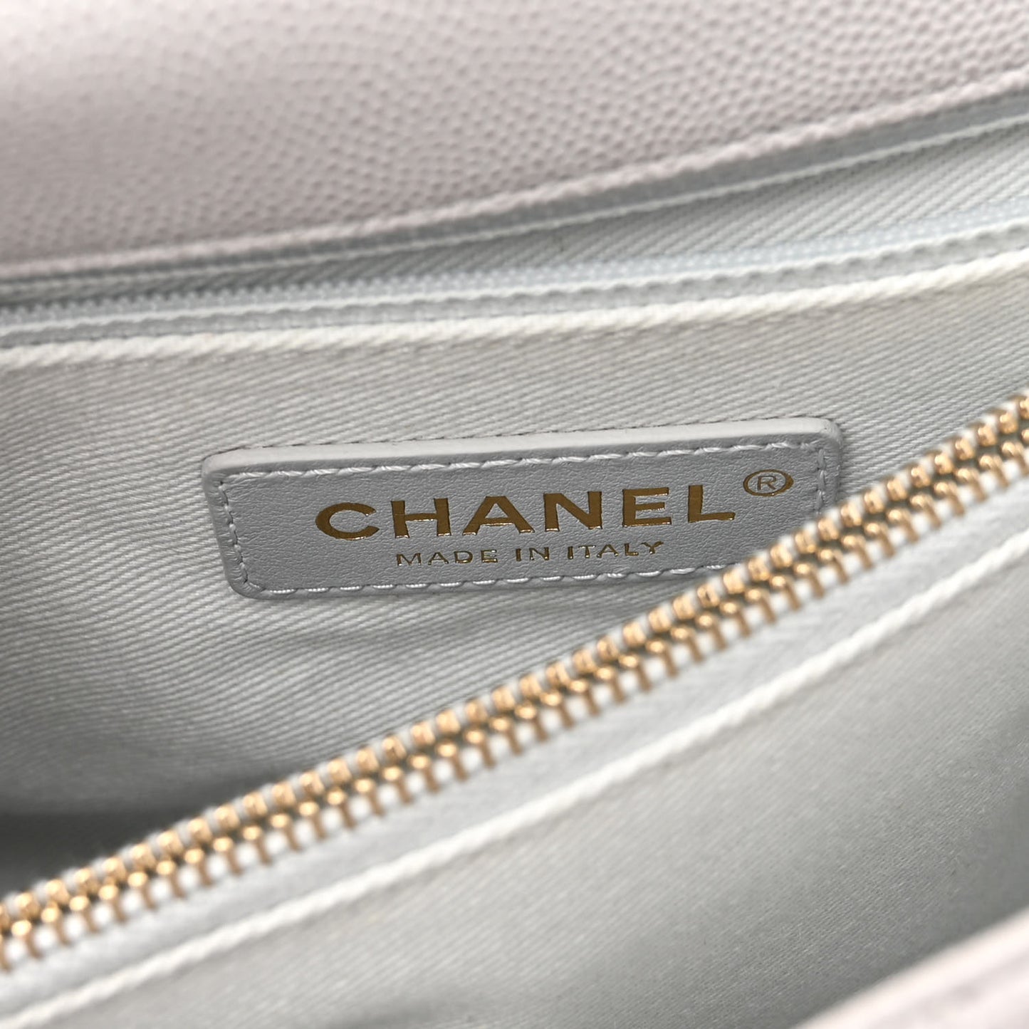 Caviar Quilted Small Coco Handle Flap Light Grey