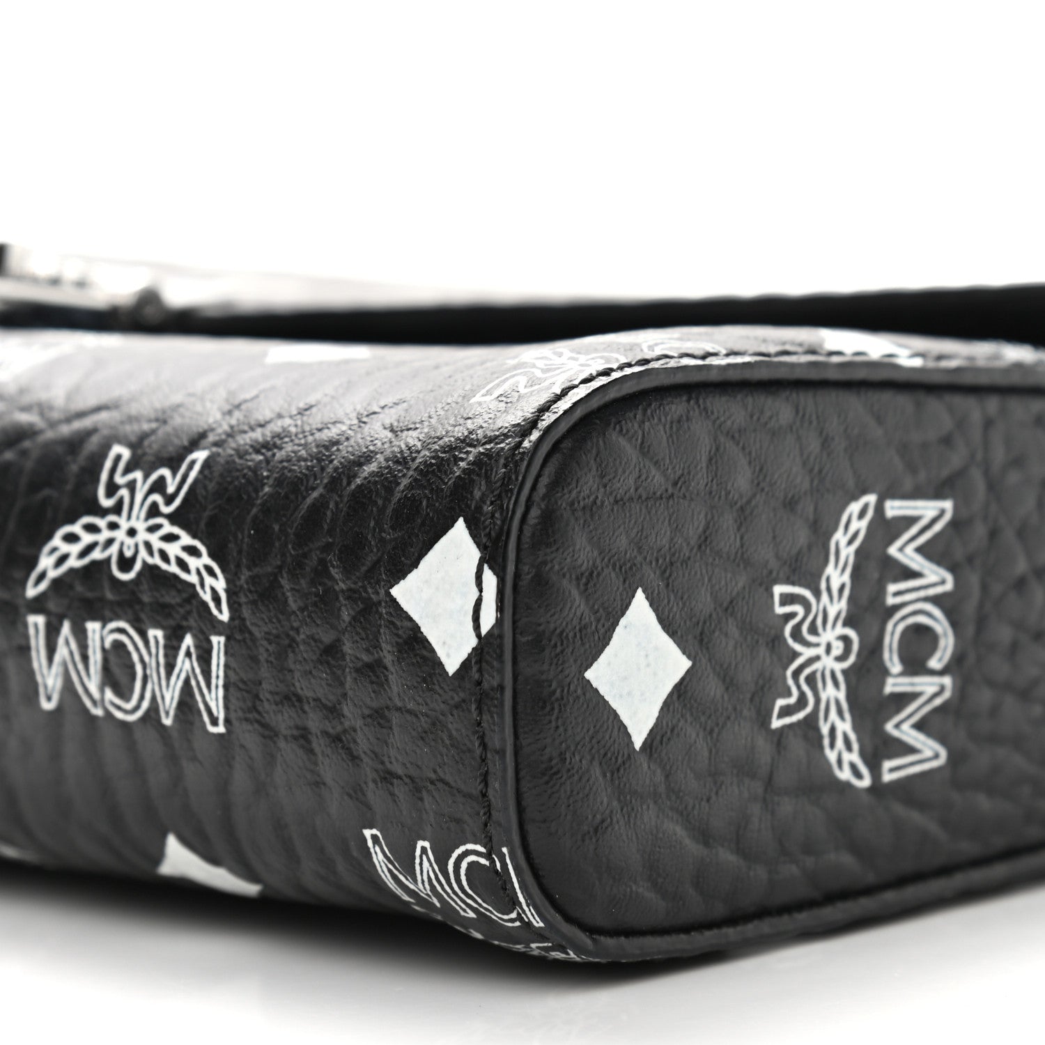 MCM Visetos Monogram Medium Millie Crossbody Bag Black 8 of 8