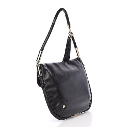 Gucci Calfskin Medium Britt Tassel Shoulder Bag Black 3 of 15
