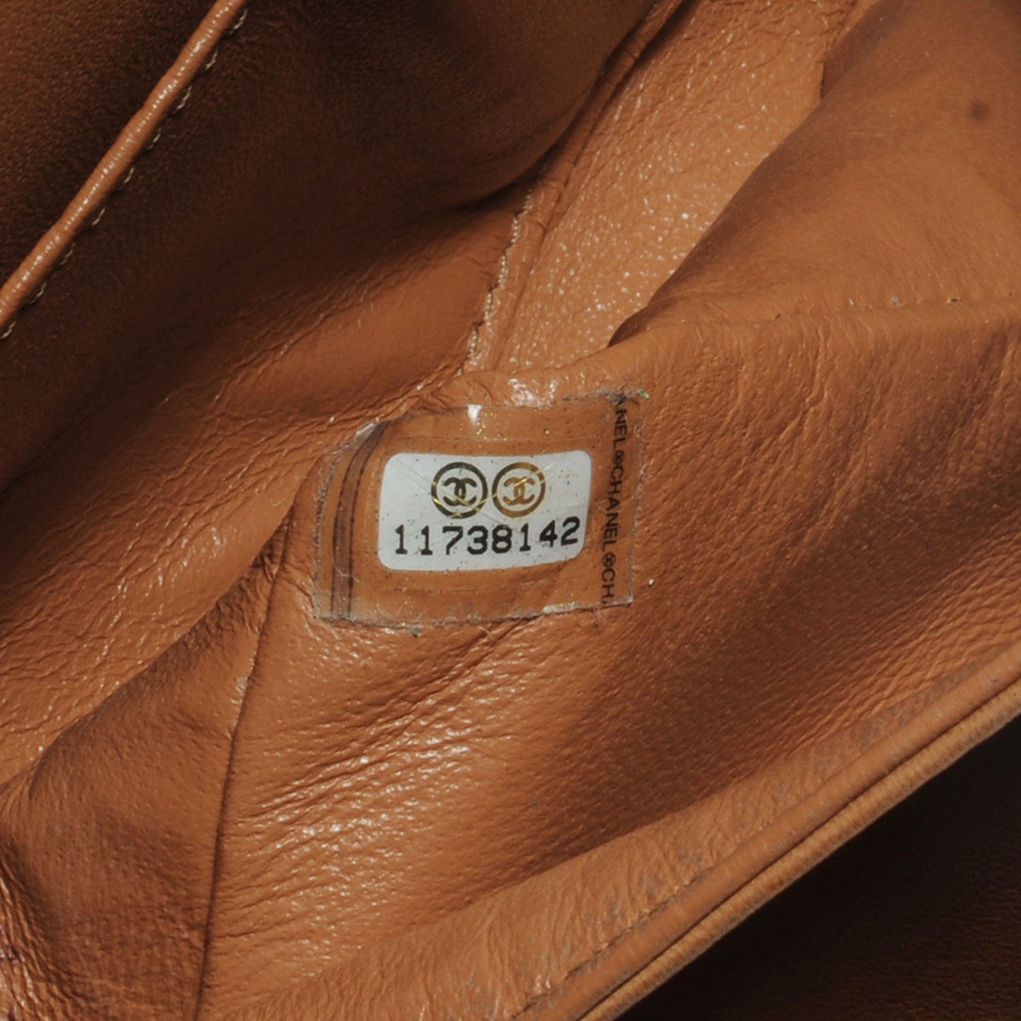Lambskin Quilted Medium Double Flap Light Brown Coral