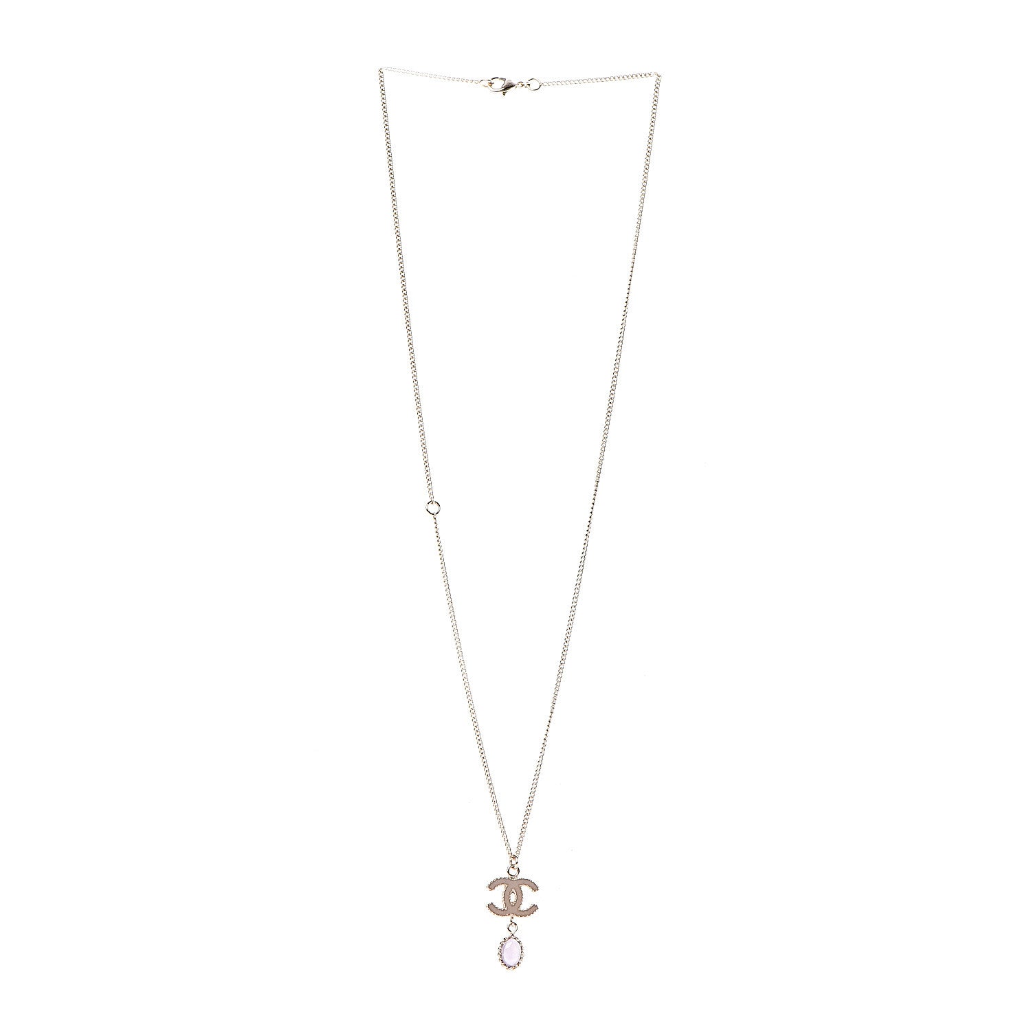 Chanel Enamel CC Drop Necklace Gold 3 of 5