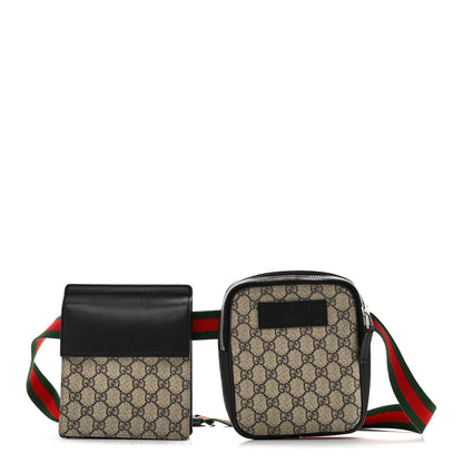 Gucci GG Supreme Monogram Web Belt Bag Black 1 of 13