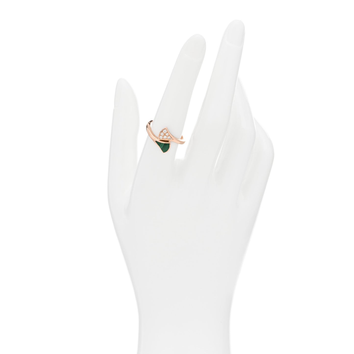 18K Rose Gold Diamond Malachite Divas' Dream Ring 54 7