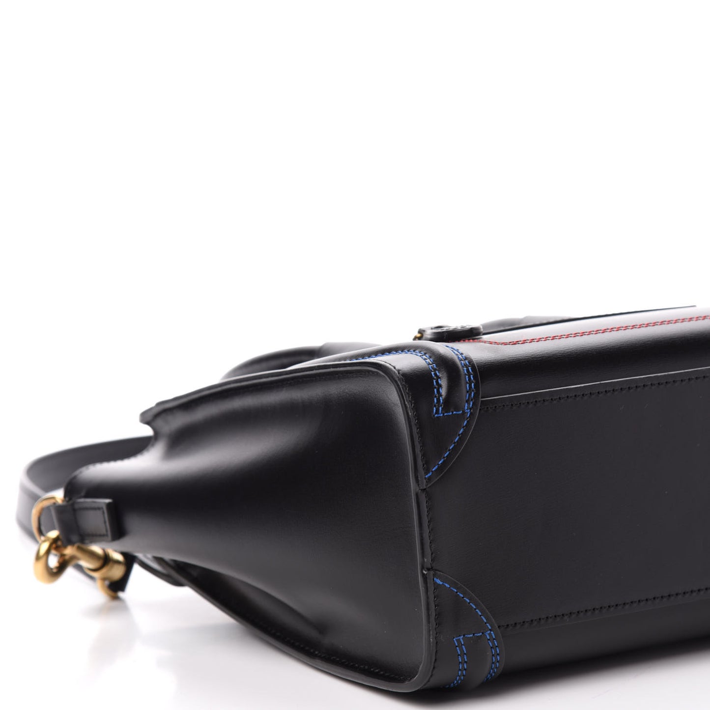 Smooth Calfskin Multicolor Double Stitching Nano Luggage Black