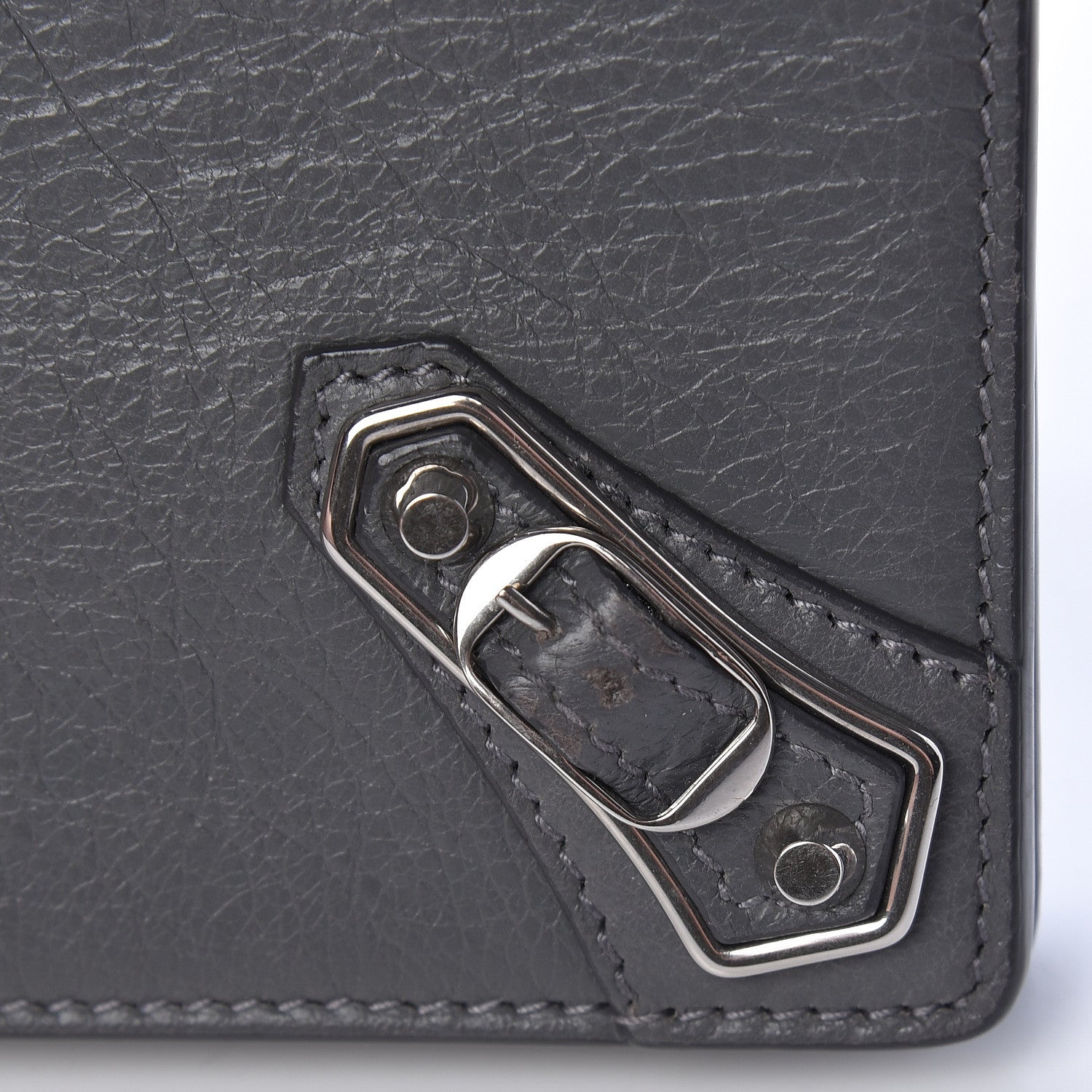 Balenciaga Agneau Silver Metallic Edge Hardware Wallet On Chain Grey 11 of 14