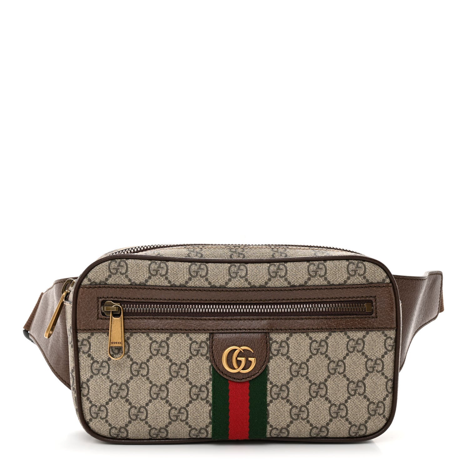 Gucci Soft GG Supreme Monogram Medium Ophidia Belt Bag Dark Brown 1 of 11
