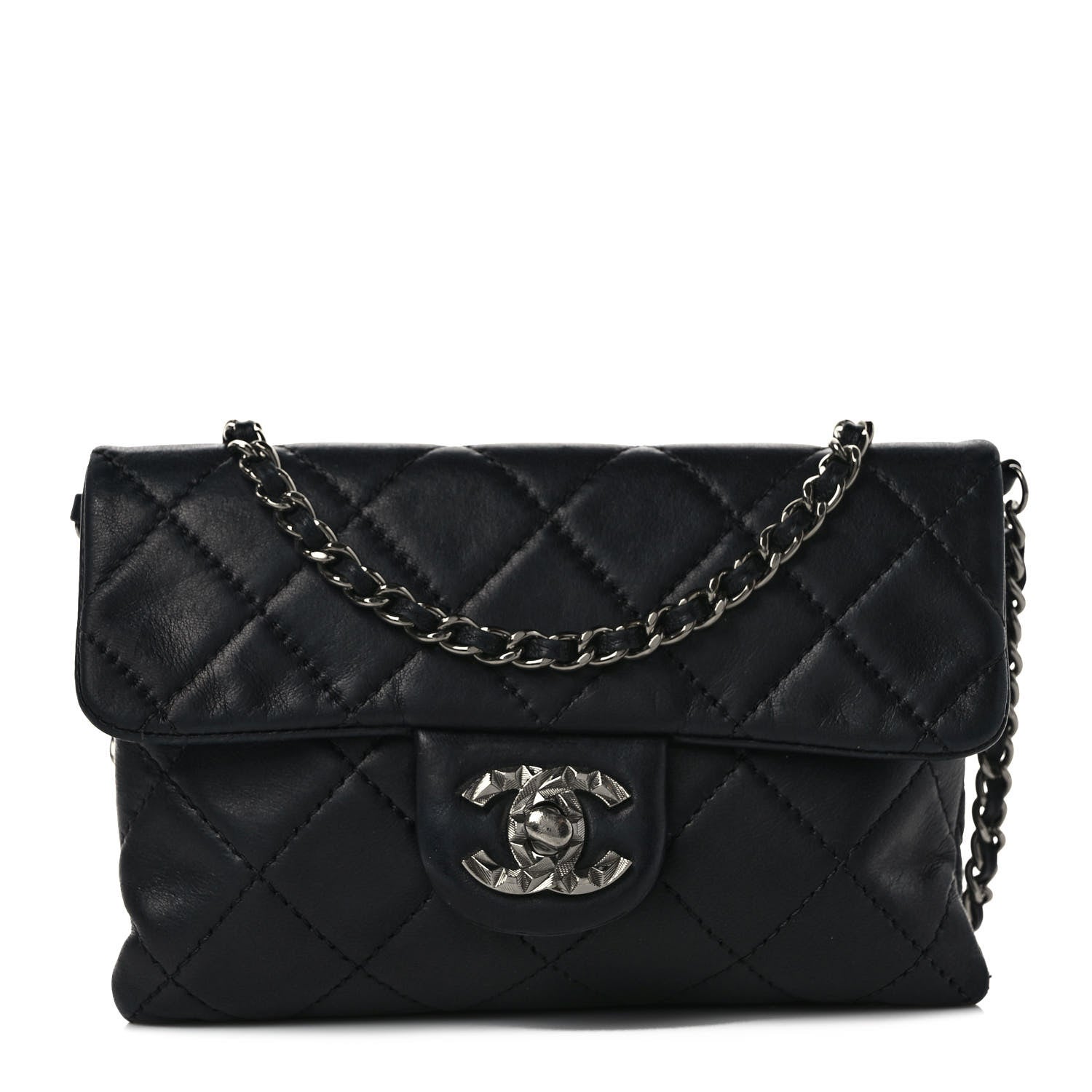 Chanel Lambskin Quilted Mini Mineral Nights Flap Crossbody Bag Black 1 of 8