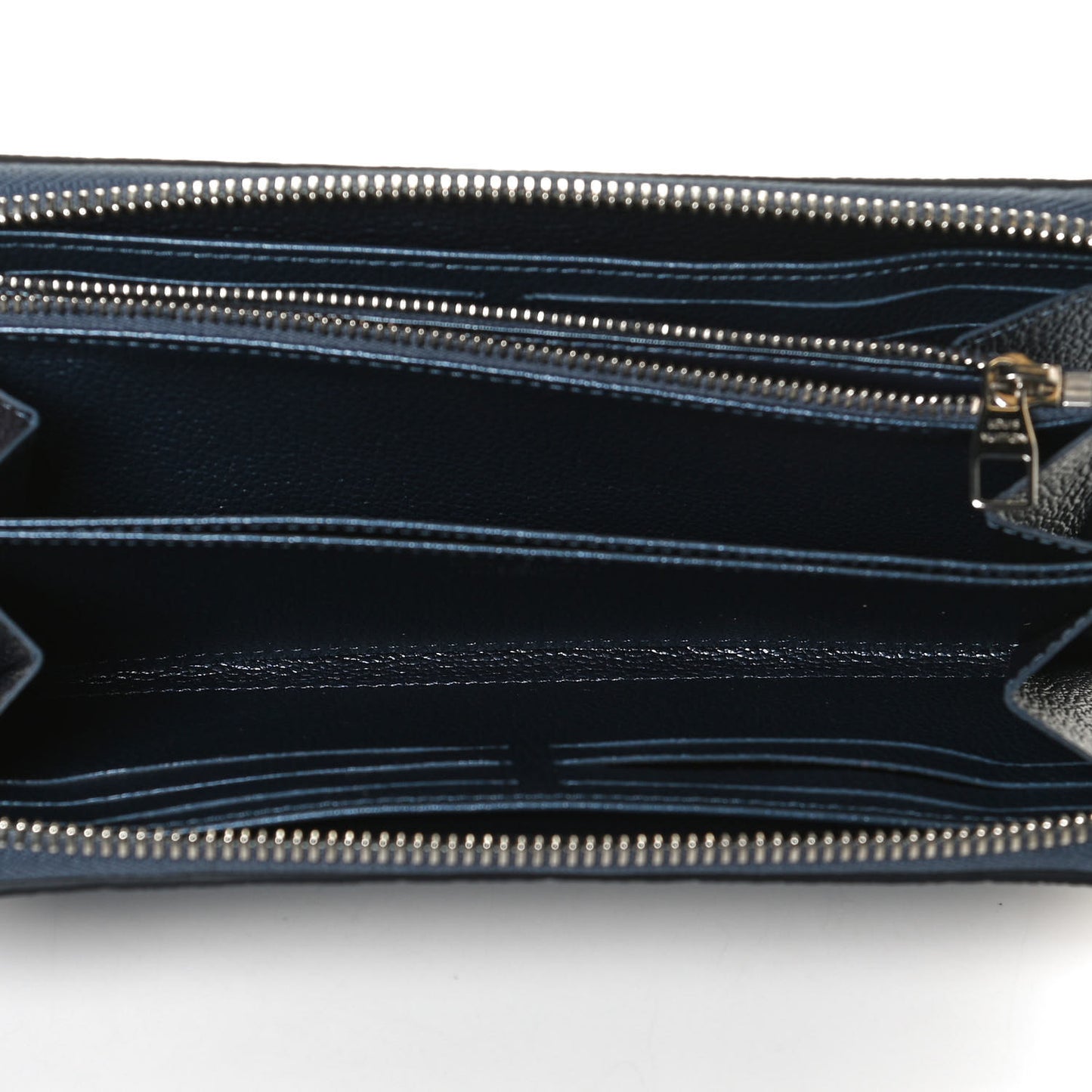 Metallic Empreinte Monogram Zippy Wallet Navy Nacre