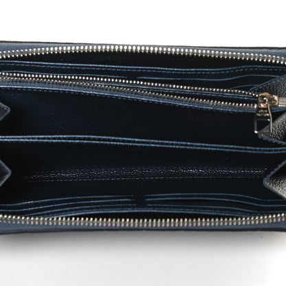 Louis Vuitton Metallic Empreinte Monogram Zippy Wallet Navy Nacre 5 of 9
