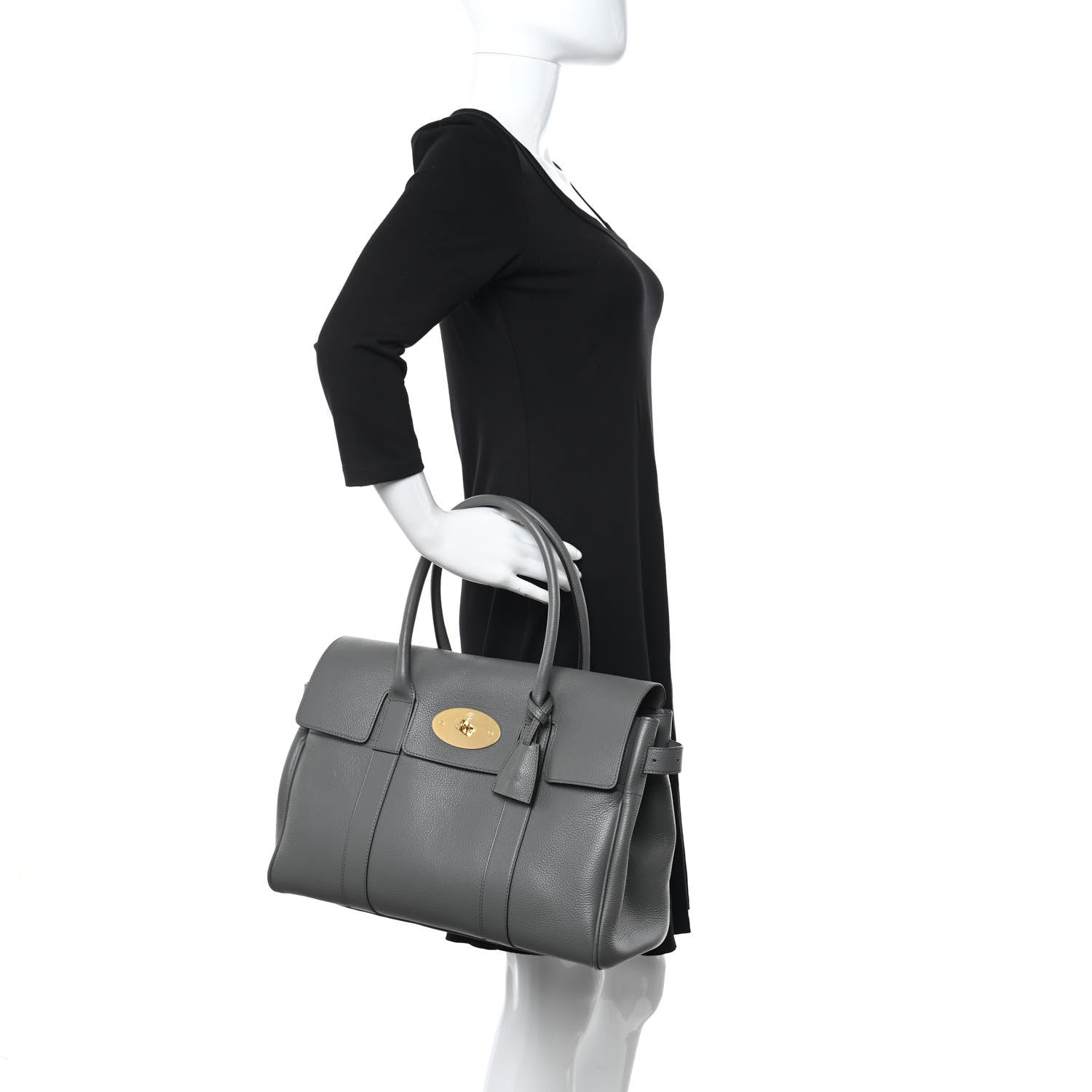 Mulberry Classic Grain Calfskin Bayswater Dark Grey 2 of 11