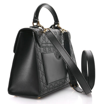 Gucci Guccissima Signature Small Padlock Top Handle Bag Black 3 of 11