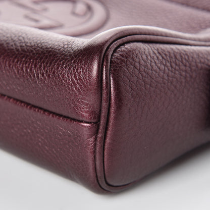 Gucci Metallic Pebbled Calfskin Soho Cosmetic Case Burgundy 8 of 10