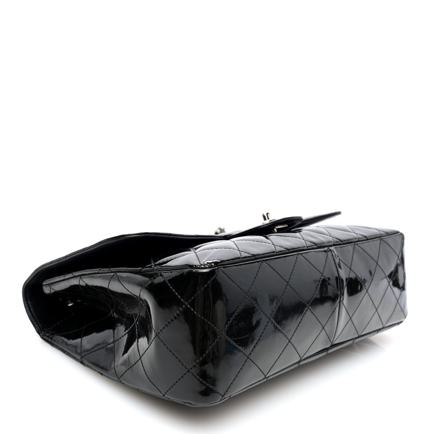 Chanel Patent Quilted Jumbo Double Flap Black 4 of 10