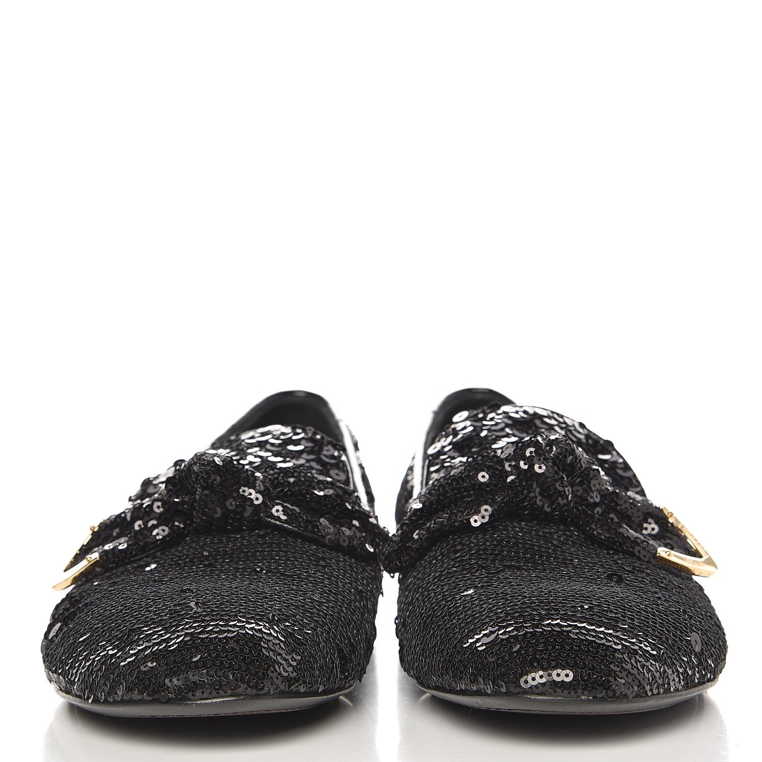 Louis Vuitton Sequin Loafers 37.5 Black 3 of 9