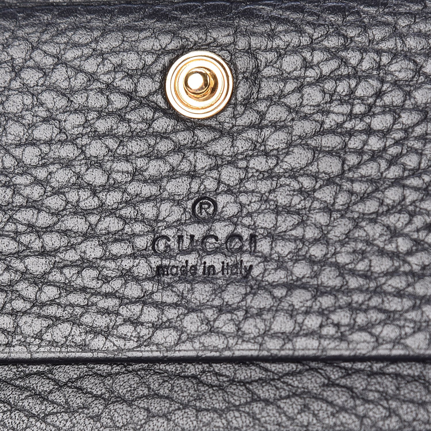 Gucci Pebbled Calfskin GG Marmont Card Case Black 6 of 9