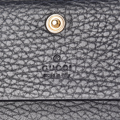 Gucci Pebbled Calfskin GG Marmont Card Case Black 6 of 9
