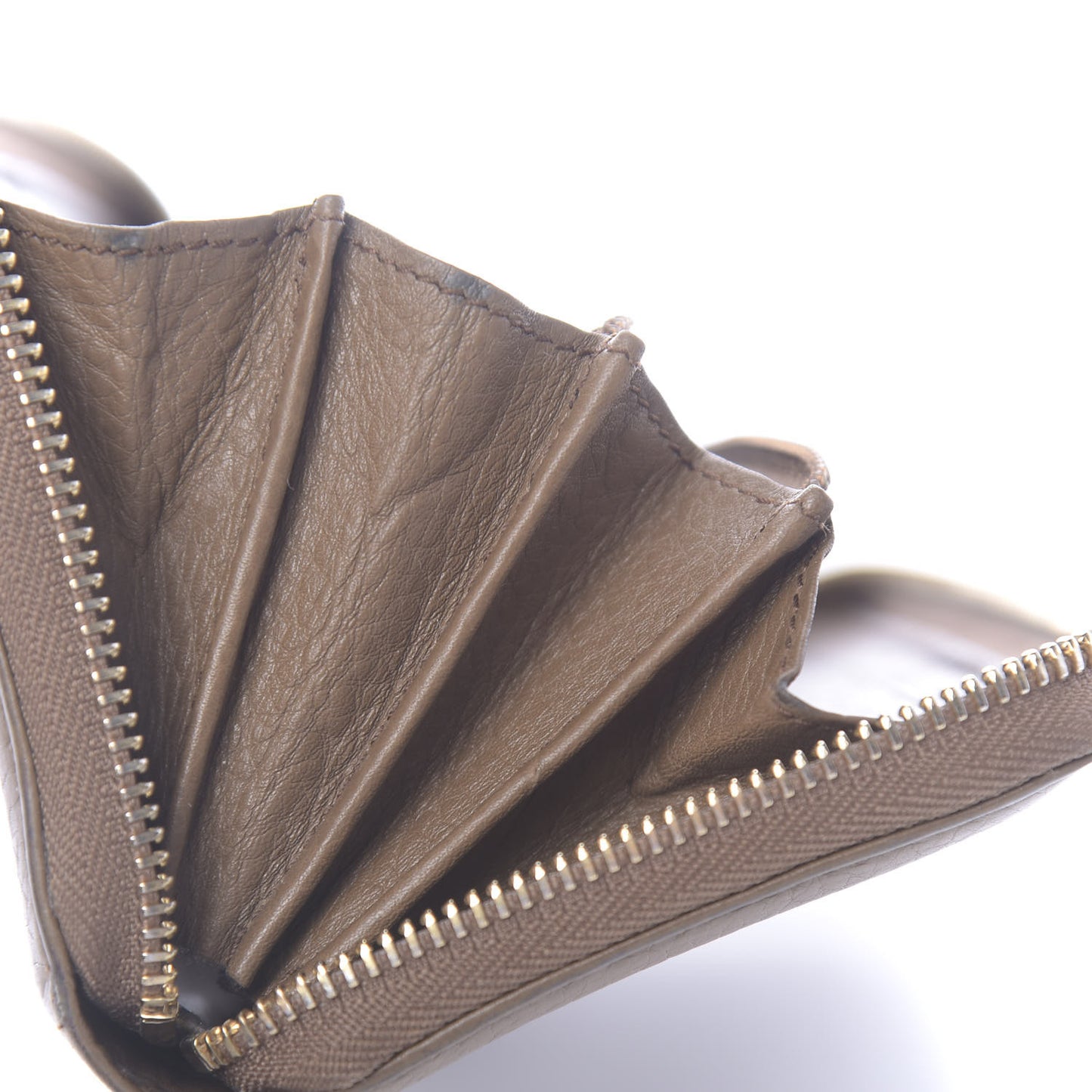 Pebbled Calfskin Soho Zip Around Wallet Brown
