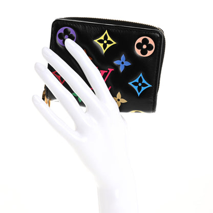 Louis Vuitton LV X TM Lambskin Embossed Monogram Multicolor Lou Coussin Wallet Black 2 of 7