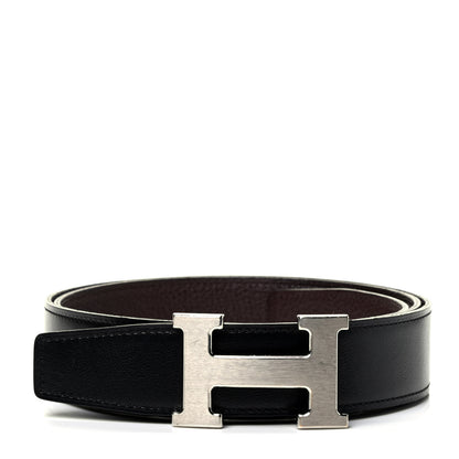 Hermes Box Togo 32mm H Belt 90 Black Chocolate 1 of 3