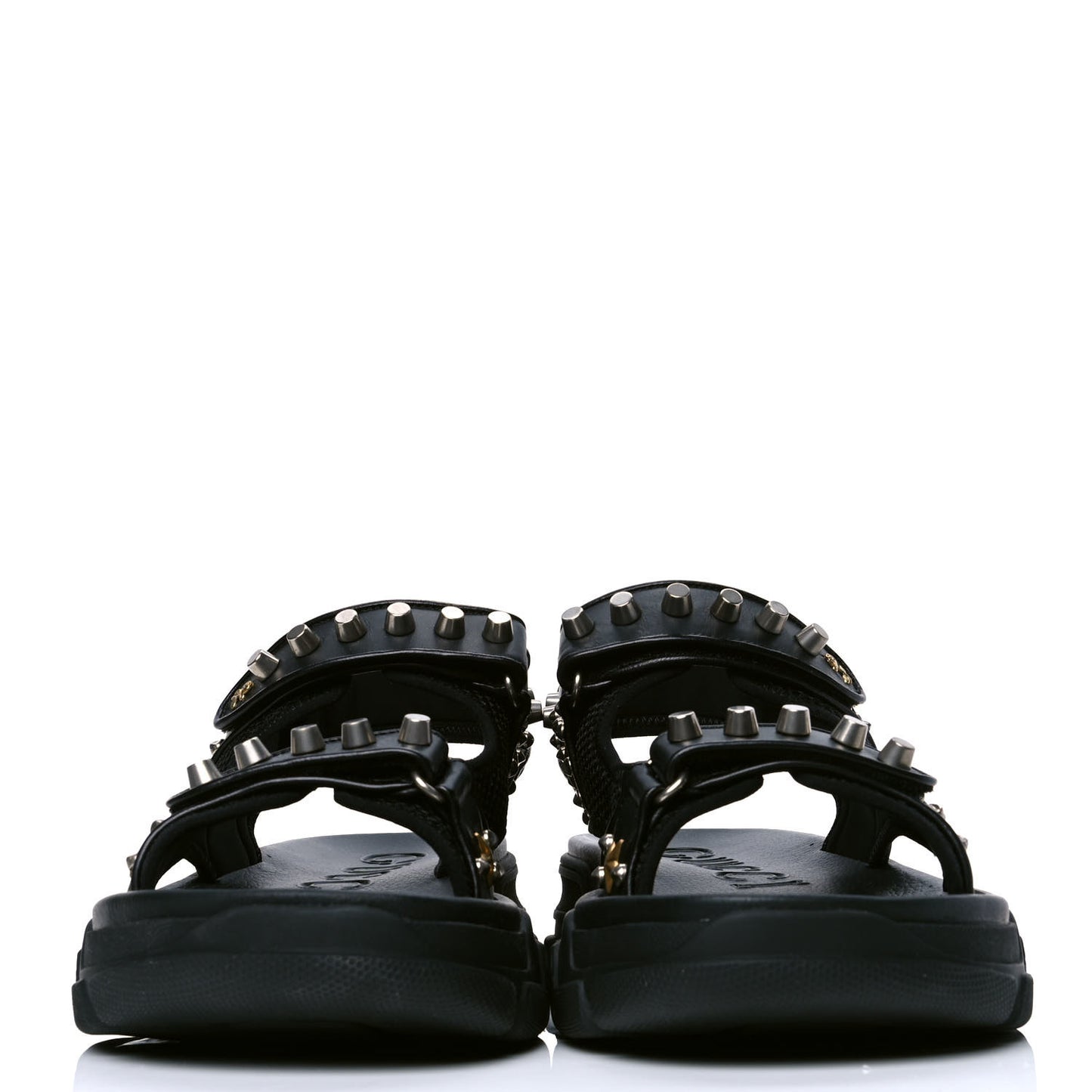 Nappa Mesh Studded Mens Aguru Sandals 10.5 Black