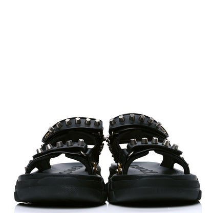 Gucci Nappa Mesh Studded Mens Aguru Sandals 10.5 Black 2 of 4